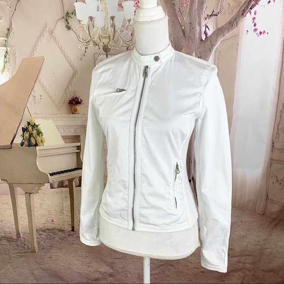 Armani Exchange Jackets & Blazers - SOLD Armani Exchange White ZIP Up Moto Jacket